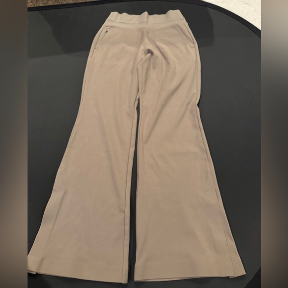 Athleta Venice Wide Leg Lounge Pants Small Petite Taupe Neutral Flare Abalone - Picture 2 of 10